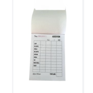 Adisyon - Sipariş Fişi - Dipkoçan