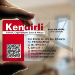 Şeffaf PVC Kartvizit